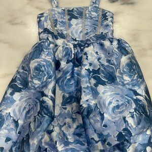 Xhilaration Blue and White Floral Kids Dress